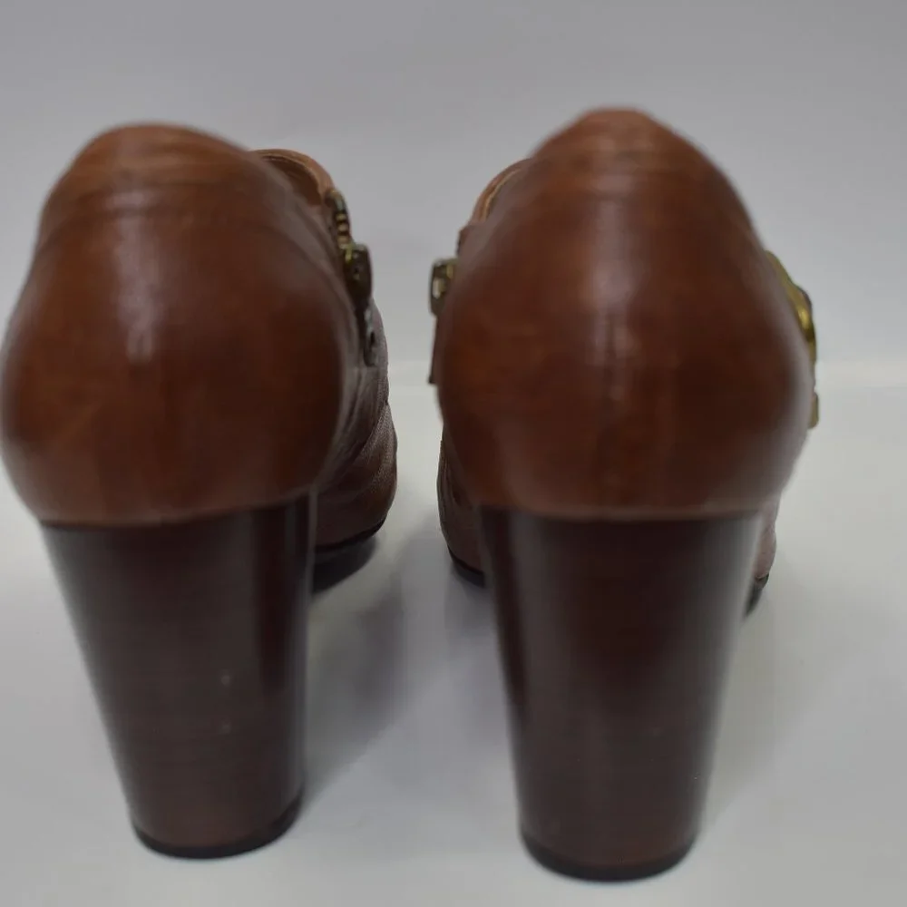 CLARKS INDIGO WOMEN BROWN LEATHER PUMP SHOES‎ SZ 10M